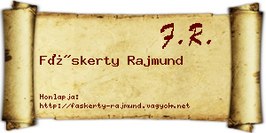 Fáskerty Rajmund névjegykártya